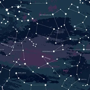 Seamless Astronomical Constellation Night Sky Pattern Seamless Astronomical Constellation Night Sky Pattern