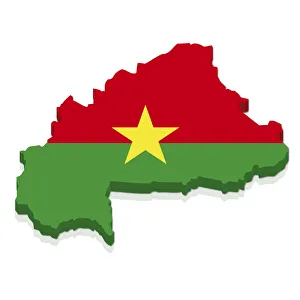 Shape and national flag of Burkina Faso, 3D computer graphics Shape and national flag of Burkina Faso, 3D computer graphics