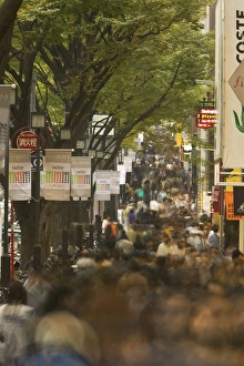 Shoppers, Tokyo, Honshu, Japan, elevated view Shoppers, Tokyo, Honshu, Japan, elevated view