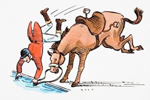 Showjumper falling head-first off bucking horse Showjumper falling head-first off bucking horse
