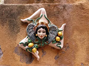 The Sicilian coat of arms, Taormina, Sicily, Italy The Sicilian coat of arms, Taormina, Sicily, Italy