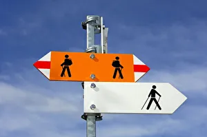 Sign post for hiking and Nordic Walking trail Sign post for hiking and Nordic Walking trail