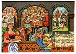 'Sing a Song of Sixpence' - Victorian nursery rhyme illustration 'Sing a Song of Sixpence' - Victorian nursery rhyme illustration