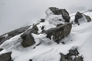 Snow, ice formations, glaciers and rime on Mount Stanley, Kilembe Route Snow, ice formations, glaciers and rime on Mount Stanley, Kilembe Route