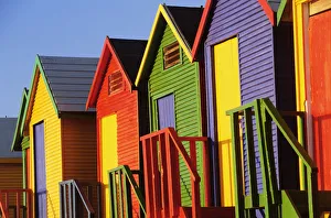 South Africa, Cape Town, St James Beach, brightly coloured huts South Africa, Cape Town, St James Beach, brightly coloured huts
