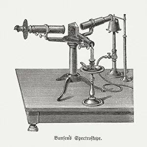 Spectroscope (c. 1860) by Bunsen and Kirchhoff, published in 1880 Spectroscope (c. 1860) by Bunsen and Kirchhoff, published in 1880