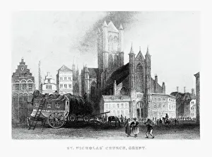 St. Nicholasa Church in Ghent, Belgium Circa 1887 St. Nicholasa Church in Ghent, Belgium Circa 1887