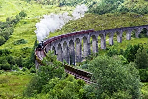 Top Sellers - Art Prints Collection: Steam Train on Glenfinnan Viaduct, Scotland