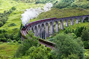 Steam Train on Glenfinnan Viaduct, Scotland Steam Train on Glenfinnan Viaduct, Scotland