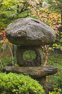 Stone lantern in garden, Kyoto, Honshu, Japan Stone lantern in garden, Kyoto, Honshu, Japan