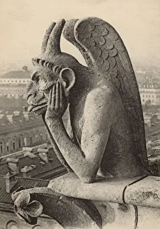 <b class=qtipBold><figcaption>Stone Vampire</figcaption></b><br>'The Vampire', a chimere, similar to a gargoyle, on the cathedral of Notre Dame on the Ile de la Cite in central Paris. (Photo by Hulton Archive/Getty Images)<br><em>© This content is subject to copyright.</em> Stone Vampire