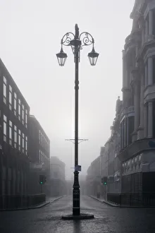 A street lamp and the Ferryquay Gate in the fog A street lamp and the Ferryquay Gate in the fog