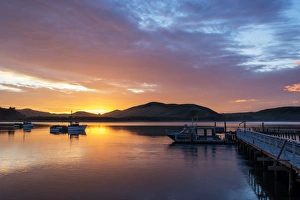 Sunrise at the small yacht dock in Waikawa Sunrise at the small yacht dock in Waikawa