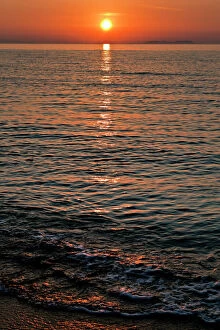 Abstract Collection: Sunset at Almyros Beach, near Acharavi, north coast, Corfu Island, Ionian Islands, Greece