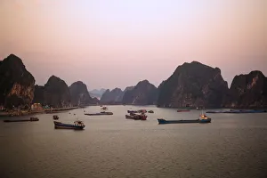 Sunset at Ha Long Bay, Quang Ninh Province, Vietnam Sunset at Ha Long Bay, Quang Ninh Province, Vietnam
