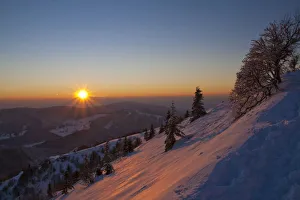 Sunset on Mt. Belchen in the south Black Forest, Baden-Wuerttemberg, Germany, Europe Sunset on Mt. Belchen in the south Black Forest, Baden-Wuerttemberg, Germany, Europe