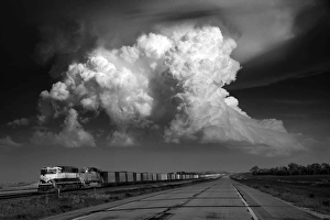 Super-cell storm over Freight train, Nebraska Super-cell storm over Freight train, Nebraska