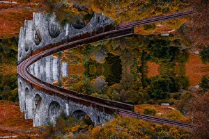 Surreal picture with mirror effect of stunning bridge with Moebius effect Surreal picture with mirror effect of stunning bridge with Moebius effect