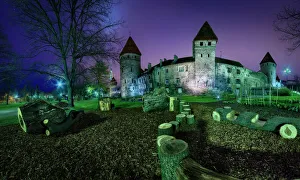 Tallinn city center and old wall and towers. Estonia Tallinn city center and old wall and towers. Estonia