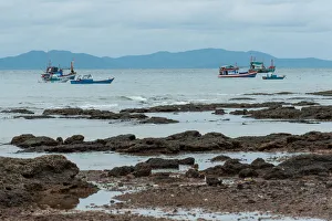 Thai traditional fishing boat in Thai gulf Thai traditional fishing boat in Thai gulf