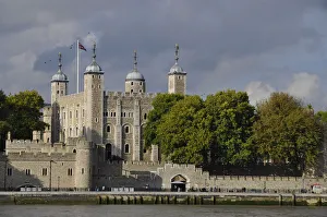 Tower of London with ravens circling above Tower of London with ravens circling above