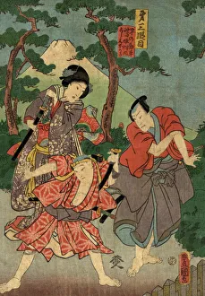 Traditional Japanese Woodblock print of Actors Traditional Japanese Woodblock print of Actors