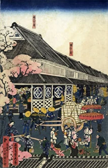 Images Dated 13th March 2012: Traditional Sadahide Japanese Woodblock print of Tokyo