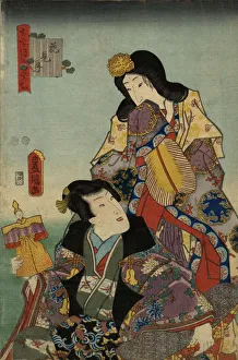 Traditional Toyokuni Japanese Woodblock print of Geisha's Traditional Toyokuni Japanese Woodblock print of Geisha's
