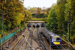 Traintracks and Train, Edinburgh, United Kingdom Traintracks and Train, Edinburgh, United Kingdom