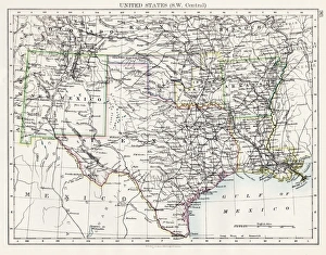United States South West Central map 1897 United States South West Central map 1897