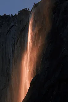 USA, California, Yosemite National Park, Horsetail Falls at sunset USA, California, Yosemite National Park, Horsetail Falls at sunset