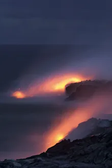 USA, Hawaii, Big Island, Hawaii Volcanoes NP, lava flow from Kilauea USA, Hawaii, Big Island, Hawaii Volcanoes NP, lava flow from Kilauea