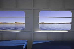 USA, Utah, Lake Powell, view from ferry window USA, Utah, Lake Powell, view from ferry window
