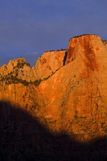 USA, Utah, Zion National Park, mesa and shadows USA, Utah, Zion National Park, mesa and shadows