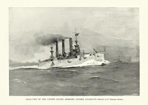 USS Brooklyn (ACR-3), United States Navy Warship, armored cruiser, 1890s USS Brooklyn (ACR-3), United States Navy Warship, armored cruiser, 1890s