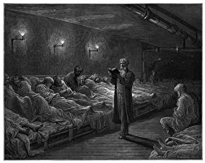 Victorian London - Scripture Reader in a Night Refuge Victorian London - Scripture Reader in a Night Refuge