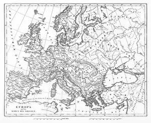 Victorian Map of Europe Victorian Map of Europe