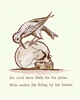 Victorian satirical cartoon, He shall have little for his pains Victorian satirical cartoon, He shall have little for his pains