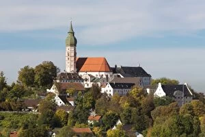 Andechs Collection: View of the Abbey of Andechs in autumn, Bavaria, Germany, Europe, PublicGround