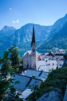 View on the Church of Hallstatt and the Lake View on the Church of Hallstatt and the Lake