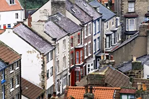 View of houses, Staithes, North York Moors, England View of houses, Staithes, North York Moors, England