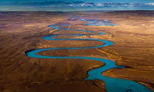 view of Santa Cruz river from the airplane view of Santa Cruz river from the airplane