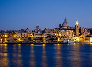 View from Sliema on Valletta in the evening View from Sliema on Valletta in the evening