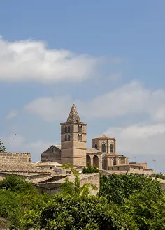 View of the town with the Church Nuestra Senyora de los Angeles, Sineu, Majorca, Balearic Islands, Spain View of the town with the Church Nuestra Senyora de los Angeles, Sineu, Majorca, Balearic Islands, Spain