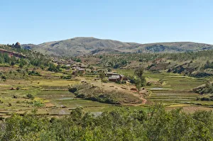 Village of the Merina people with terraced rice paddies, near Antananarivo, Madagascar Village of the Merina people with terraced rice paddies, near Antananarivo, Madagascar