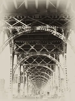 Vintage, sepia-toned rendition of a New York City landmark Vintage, sepia-toned rendition of a New York City landmark
