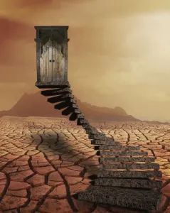 Surrealism Art Prints: Drought Desert Threshold Print: Alluring Doorways