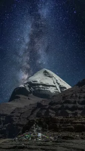Prints of Milky way over Mt. Kailash in Tibet Travel Photographer Collection Prints: Mt. Kailash Under Milky Way Print