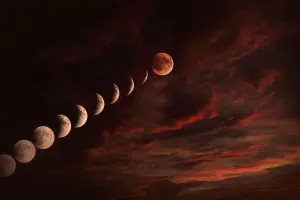Blood Moon Print - Dramatic Night Sky
