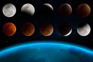 Blood Moon Photography Prints: Moon eclipse, total lunar eclipse and blood moon, Montevideo, Uruguay, 2015